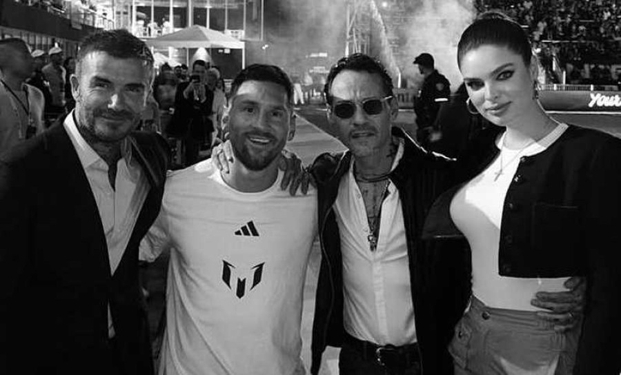 O David Beckham, o Marc Anthony και η Nadia Ferreira υποδέχονται τον Leo Messi στο Μαϊάμι και την ποδοσφαιρική ομάδα του πρώτου