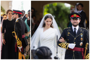 Βασίλισσα Ράνια: Με Dior, μαύρη, δημιουργία στον γάμο του γιου της - Τι φόρεσε η επόμενη βασίλισσα της Ιορδανίας
